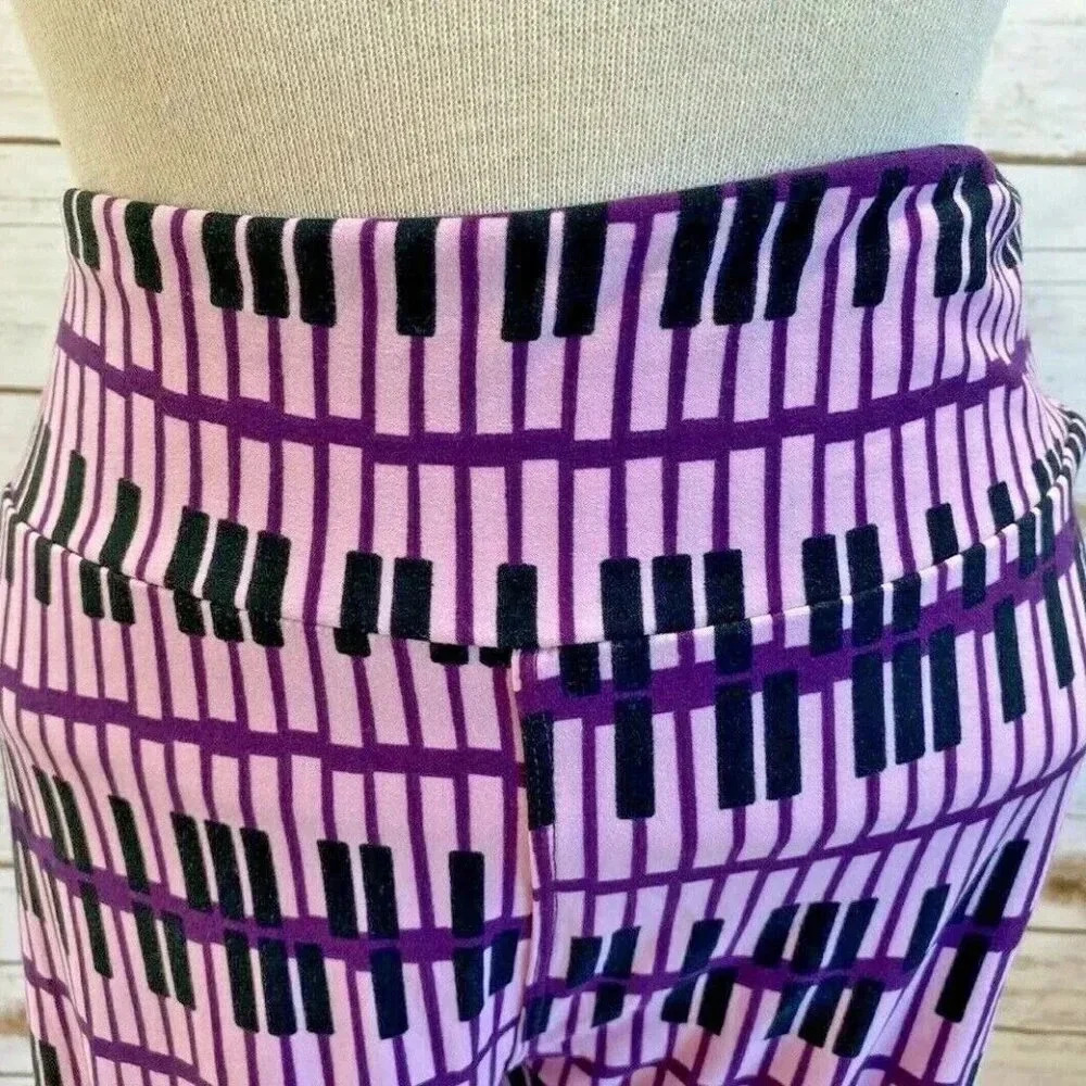 LULAROE Women Stretchy Slim Fit Elastic High Waist Purple Legging Pants One Size - Picture 3 of 8
